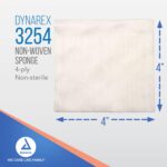 Dynarex Non-Woven Sponges, Non-Sterile, Gauze Sponges, Highly-Absorbent and with Less Linting, 4"x 4", 4 Ply, 1 Case of 2000 (10 Boxes of 200) [Packaging May Vary] - Image 2