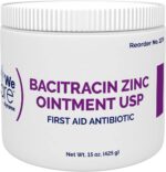 Dynarex Bacitracin Zinc Ointment USP - Wound Healing Treatment for Minor Cuts, Itchy Diaper Rashes and First Degree Burns - 1 Jar - 15 oz. / 425 Grams (Packaging May Vary)