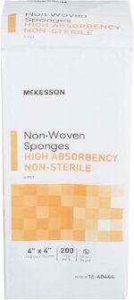 McKesson Non-Woven Sponges, Non-Sterile, 4-Ply, High Absorbency, Polyester/Rayon, 4 in x 4 in, 200 per Pack, 1 Pack - Image 5