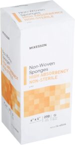 McKesson Non-Woven Sponges, Non-Sterile, 4-Ply, High Absorbency, Polyester/Rayon, 4 in x 4 in, 200 per Pack, 1 Pack - Image 4